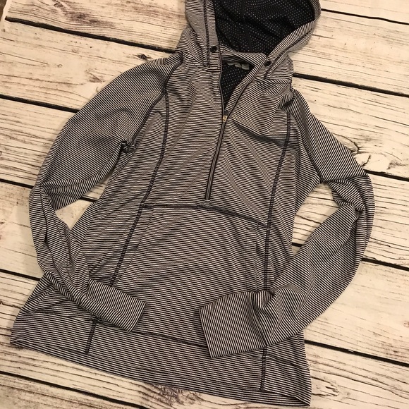 ATHLETA | Stripe Navy 3/4 zip Pullover Size Small - Picture 8 of 8